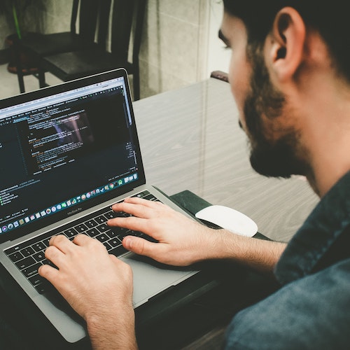 person programming